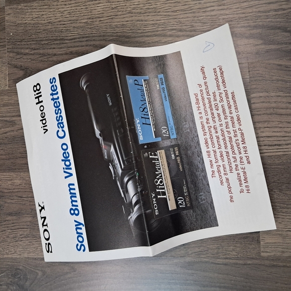 Sony Other - sony 8mm video cassests accessories manual